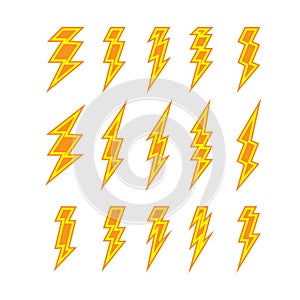 Set of lightning doodle