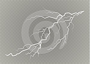 A set of lightning Magic and bright light effects. Vector illustration. Discharge electric current. Charge current