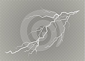 A set of lightning Magic and bright light effects. Vector illustration. Discharge electric current. Charge current