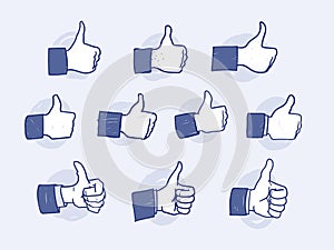 Set of Like Hand icons