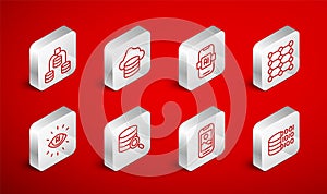 Set line Binary code, Cloud database, Artificial intelligence AI, Neural network, Mobile phone, Server, Data, and icon
