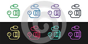 Set line Blood pressure icon isolated on black and white background. Vector