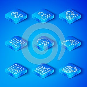 Set line Broken file, Cloud computing lock, Server, Data, Web Hosting, Folder and, Network cloud connection, Hierarchy