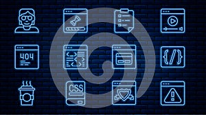 Set line Browser with exclamation mark, Programming language syntax, Clipboard checklist, Software, Page 404 error