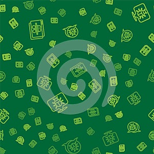 Set line Browser incognito window, System bug and on seamless pattern. Vector