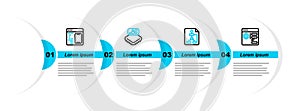 Set line Browser setting, Flowchart, Processor with microcircuits CPU and Software icon. Vector