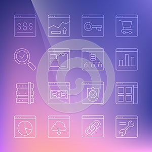 Set line Browser setting, Secure your site with HTTPS, SSL, Web developer programming code, Magnifying glass check mark