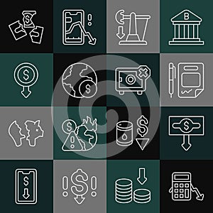 Set line Calculation of expenses, Dollar rate decrease, Contract money and, Drop in crude oil price, Global economic