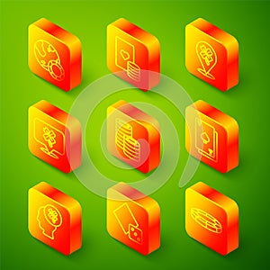 Set line Casino chips, and playing cards, slot machine with clover, Playing spades, and Game dice icon. Vector