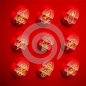 Set line Computer monitor with graph chart, Square root of x glyph, Function mathematical symbol, XYZ Coordinate system