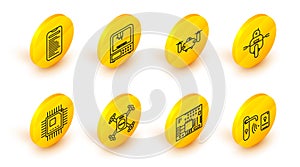 Set line Digital door lock with wireless technology for unlock, Drone flying action camera, Processor microcircuits CPU