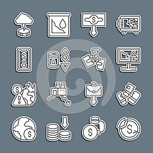 Set line Dollar rate decrease, Credit card, Global economic crisis news, Drop in crude oil price, Mobile stock trading