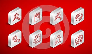 Set line Drop in crude oil price, Prison cell door, Shutdown of factory, Dollar rate decrease, Fire burning house