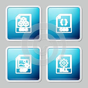 Set line 3DS file document, CSS, GIF and DLL icon. Vector