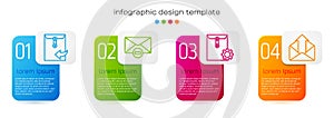 Set line Envelope, Delete envelope, Envelope setting and Outgoing mail. Business infographic template