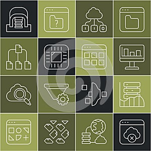 Set line Failed access cloud storage, Server, Data, Web Hosting, Monitor with graph chart, Cloud technology data