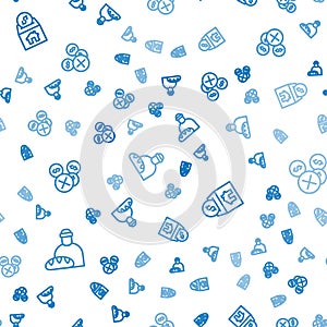 Set line Feeding the homeless, Donation and charity and No money on seamless pattern. Vector
