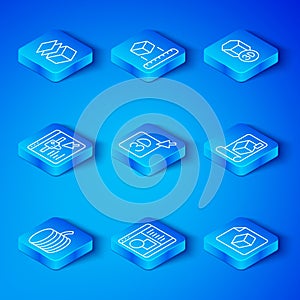 Set line Filament for 3D printer, software, Graphing paper engineering, setting, Layers and Isometric cube file icon