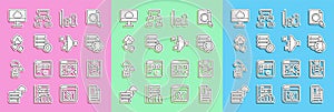 Set line File document, Server, Data, Web Hosting, Network cloud connection, analysis, and gear, Cloud hacking