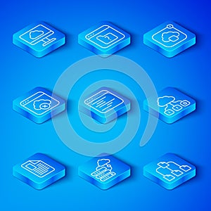 Set line File document, Software, Network cloud connection, Cloud technology data transfer, Failed access storage, and