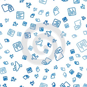 Set line Filter setting, Folder and lock and Software on seamless pattern. Vector
