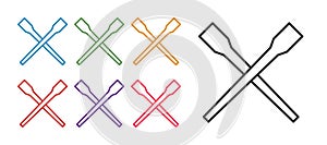 Set line Food chopsticks icon isolated on white background. Wooden Korean sticks for Asian dishes. Oriental utensils