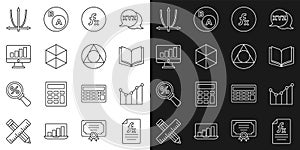 Set line Function mathematical symbol, Graph, schedule, chart, diagram, Open book, Geometric figure Cube, Computer