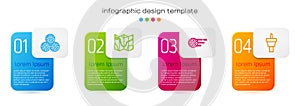 Set line Golf ball, course layout, and tee. Business infographic template. Vector