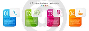 Set line Golf club, ball, on tee and with. Business infographic template. Vector
