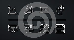 Set line Graph, schedule, chart, diagram, Certificate template, Function mathematical symbol, Calculator, Computer