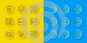 Set line Graphing paper for engineering, 3D printer software, perfect copy, Geometric figure Cube and Isometric cube