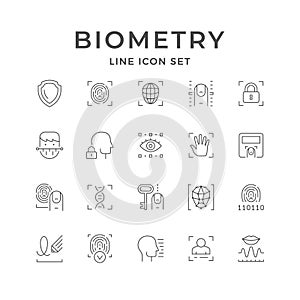 Set line icons of biometry