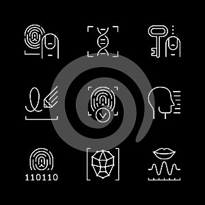 Set line icons of biometry