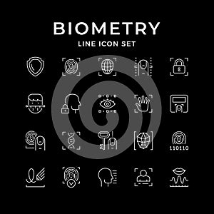 Set line icons of biometry photo