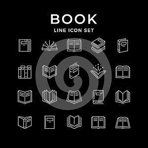 Set line icons of book