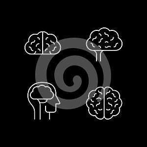 Set line icons of brain