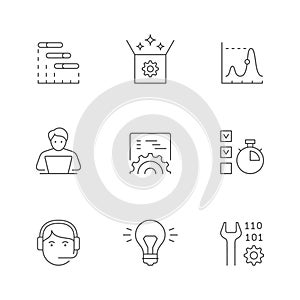 Set line icons of devops