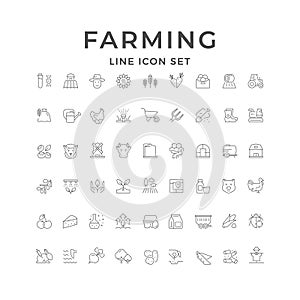 Set line icons of farming