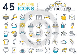 Set Line Icons Food