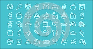 Set Line Icons Food