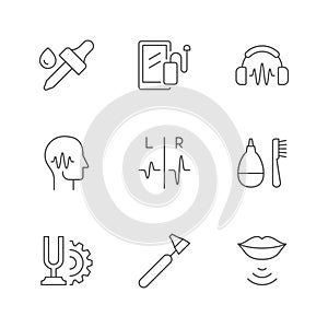 Set line icons of hearing aid
