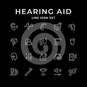 Set line icons of hearing aid