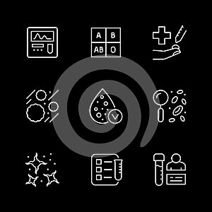 Set line icons of hematology