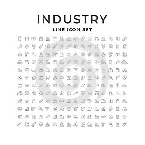 Set line icons of industry