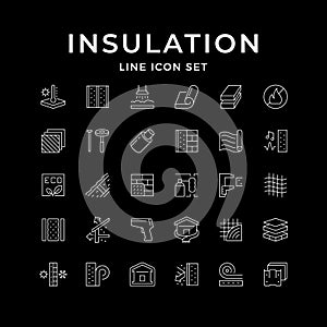 Set line icons of insulation