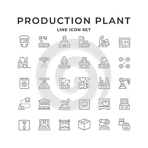 Set line icons of production plant