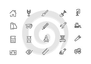 Set of line icons related to labor