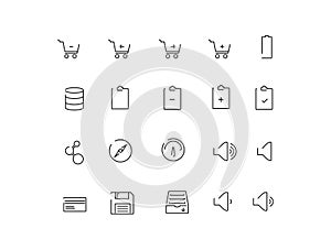 Set of line icons web interfaces