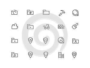 Set of line icons web interfaces