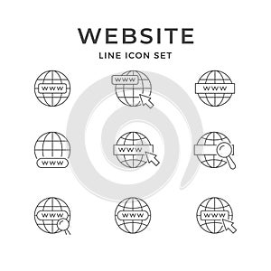 Set line icons of website